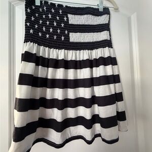 Black and White Striped Women's Skirt